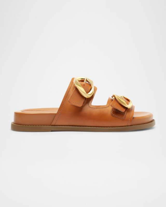 Olga Leather Buckle Sporty Sandals
